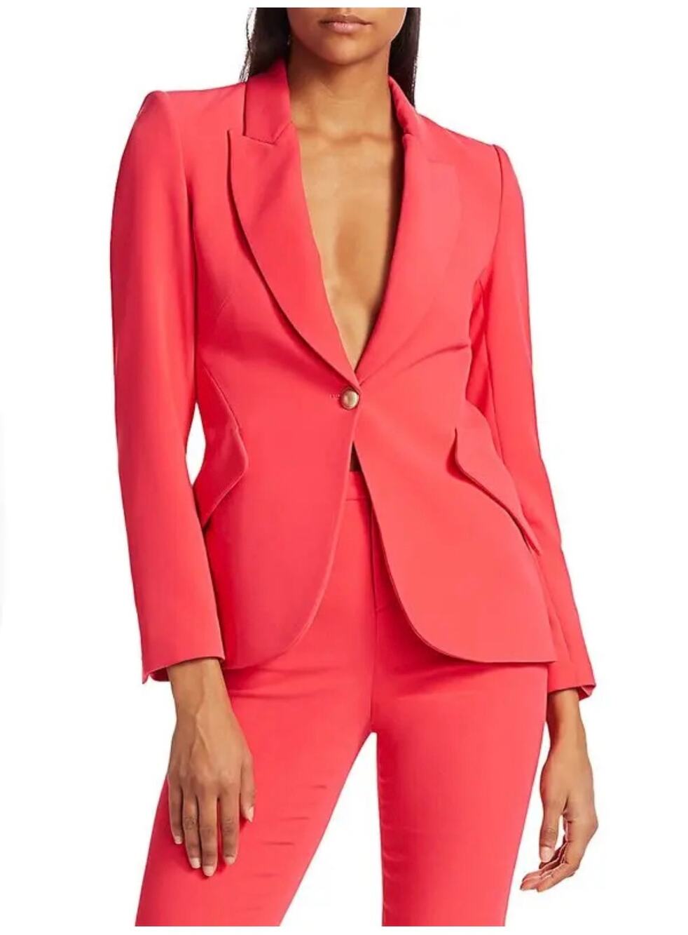 L’Agence Chamberlain Blazer Jacket in Hibiscus Coral Red  Size 2
